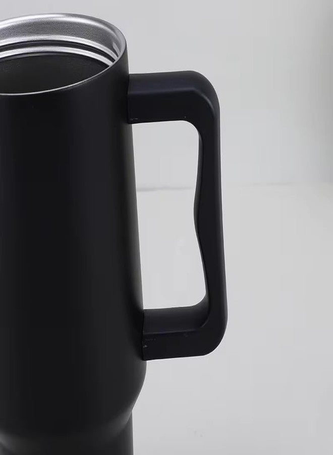 CPENSUS 1200ML Stainless Steel Tumbler with Lid and Straw, Hot and Cold with Handle, 100% Leak Proof Mug Cupholder for Travelling, Gym (Black) - Image 4